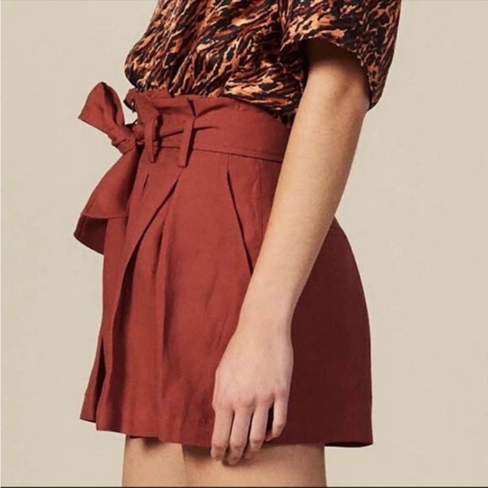Sandro High Waist Rust Shorts